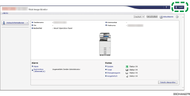 Webbrowser-Bildschirmdarstellung