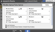 Εικόνα οθόνης πίνακα χειρισμού