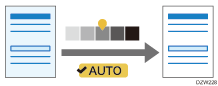 Illustration of result of image density adjustment