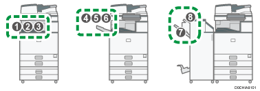 Illustration of output tray