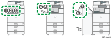 Illustration of output tray