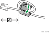 Illustration of a modular cable with ferrite core