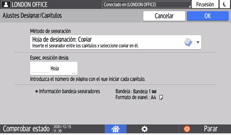 Ilustración de la pantalla del panel de mandos