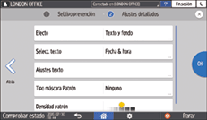 Ilustración de la pantalla del panel de mandos