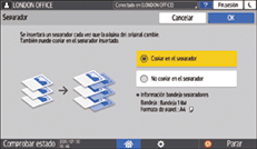 Ilustración de la pantalla del panel de mandos