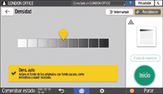 Ilustración de la pantalla del panel de mandos