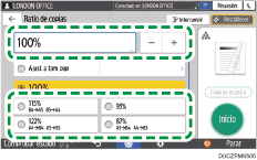 Ilustración de la pantalla del panel de mandos