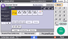 Ilustración de la pantalla del panel de mandos