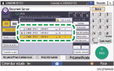 Ilustración de la pantalla del panel de mandos