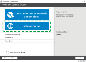 Ilustración del instalador del driver