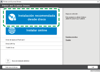 Ilustración de la pantalla del driver
