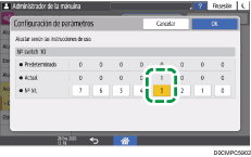 Ilustración de la pantalla del panel de mandos