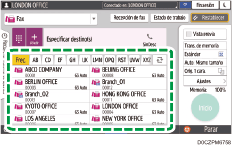Ilustración de la pantalla del panel de mandos