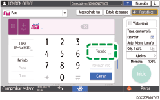 Ilustración de la pantalla del panel de mandos