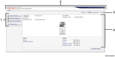 Ilustración de llamada numerada de ilustración de pantalla del navegador web