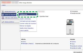 Ilustración de la pantalla del navegador web