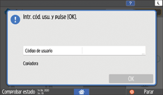 Ilustración de la pantalla del panel de mandos