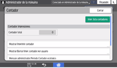 Ilustración de la pantalla del panel de mandos