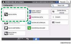 Ilustración de la pantalla del panel de mandos