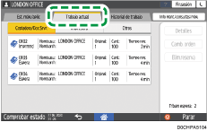 Ilustración de la pantalla del panel de mandos