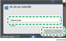 Ilustración de la pantalla del panel de mandos