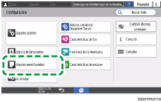 Ilustración de la pantalla del panel de mandos
