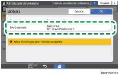 Ilustración de la pantalla del panel de mandos