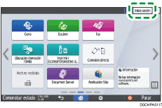 Ilustración de la pantalla del panel de mandos