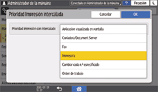 Ilustración de la pantalla del panel de mandos