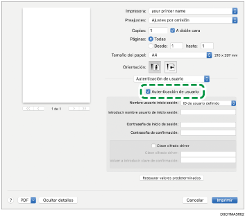 Ilustración de la pantalla del driver