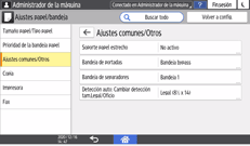 Ilustración de la pantalla del panel de mandos