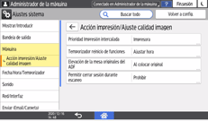 Ilustración de la pantalla del panel de mandos