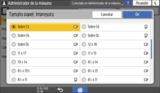 Ilustración de la pantalla del panel de mandos