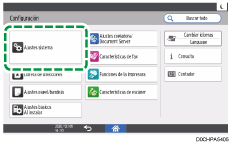 Ilustración de la pantalla del panel de mandos