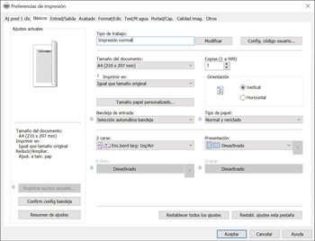 Ilustración de la pantalla del driver