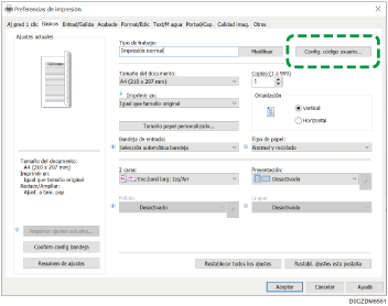 Ilustración de la pantalla del driver