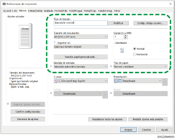 Ilustración de la pantalla del driver