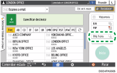 Ilustración de la pantalla del panel de mandos