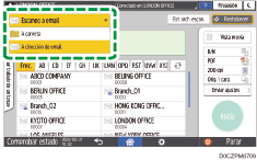 Ilustración de la pantalla del panel de mandos
