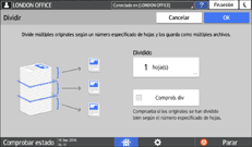 Ilustración de la pantalla del panel de mandos