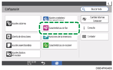 Ilustración de la pantalla del panel de mandos