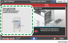 Ilustración de la pantalla del panel de mandos