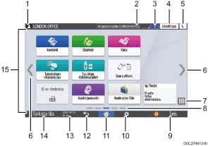 Käyttöpaneelin numeroitu näyttö