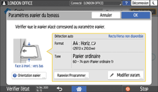 Illustration de l'écran du panneau de commande