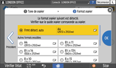 Illustration de l'écran du panneau de commande