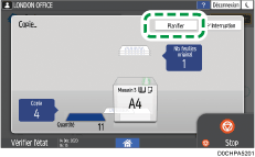 Illustration de l'écran du panneau de commande