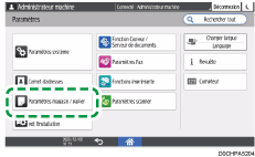 Illustration de l'écran du panneau de commande