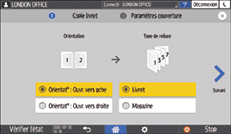 Illustration de l'écran du panneau de commande