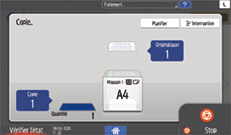 Illustration de l'écran du panneau de commande