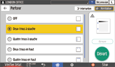 Illustration de l'écran du panneau de commande